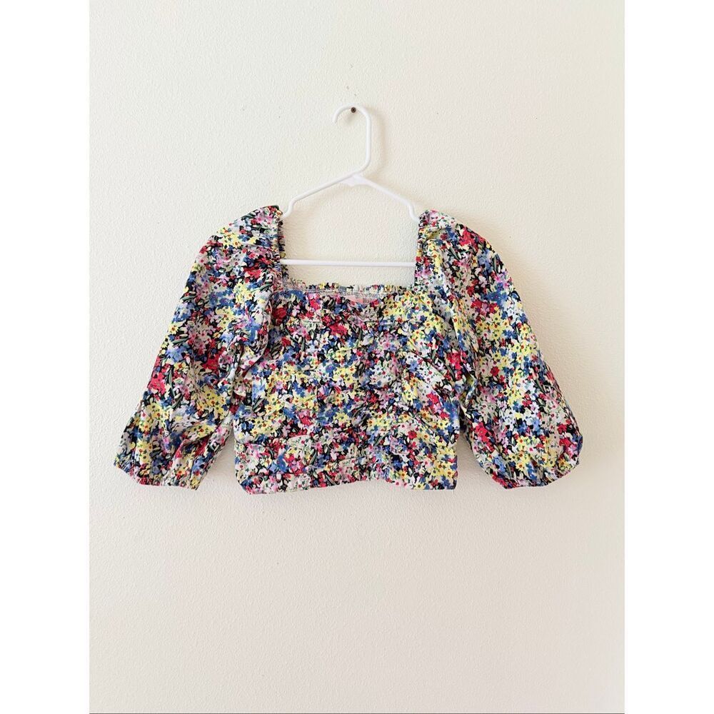 Dizzy Gal Women’s cropped top bold floral print size Medium